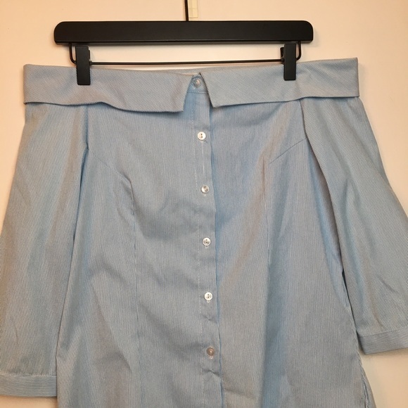 CLN Off Shoulder Button Up Medium - Picture 6 of 6